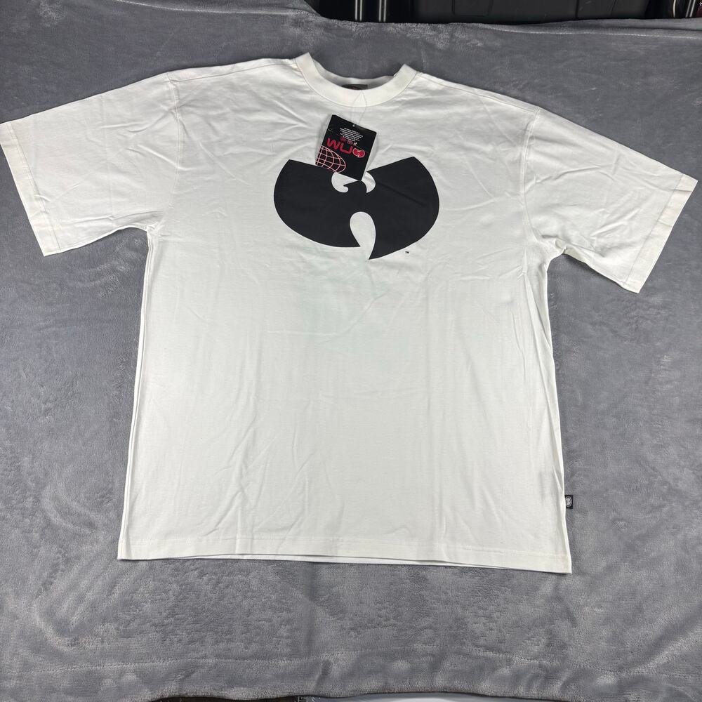 Vintage Deadstock 90s White Wu-Tang Clan Wu-Wear Big Logo‎ T-Shirt XL New
